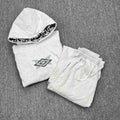 Mertra Monogram Lined Fleece Tracksuit Set - Light Grey