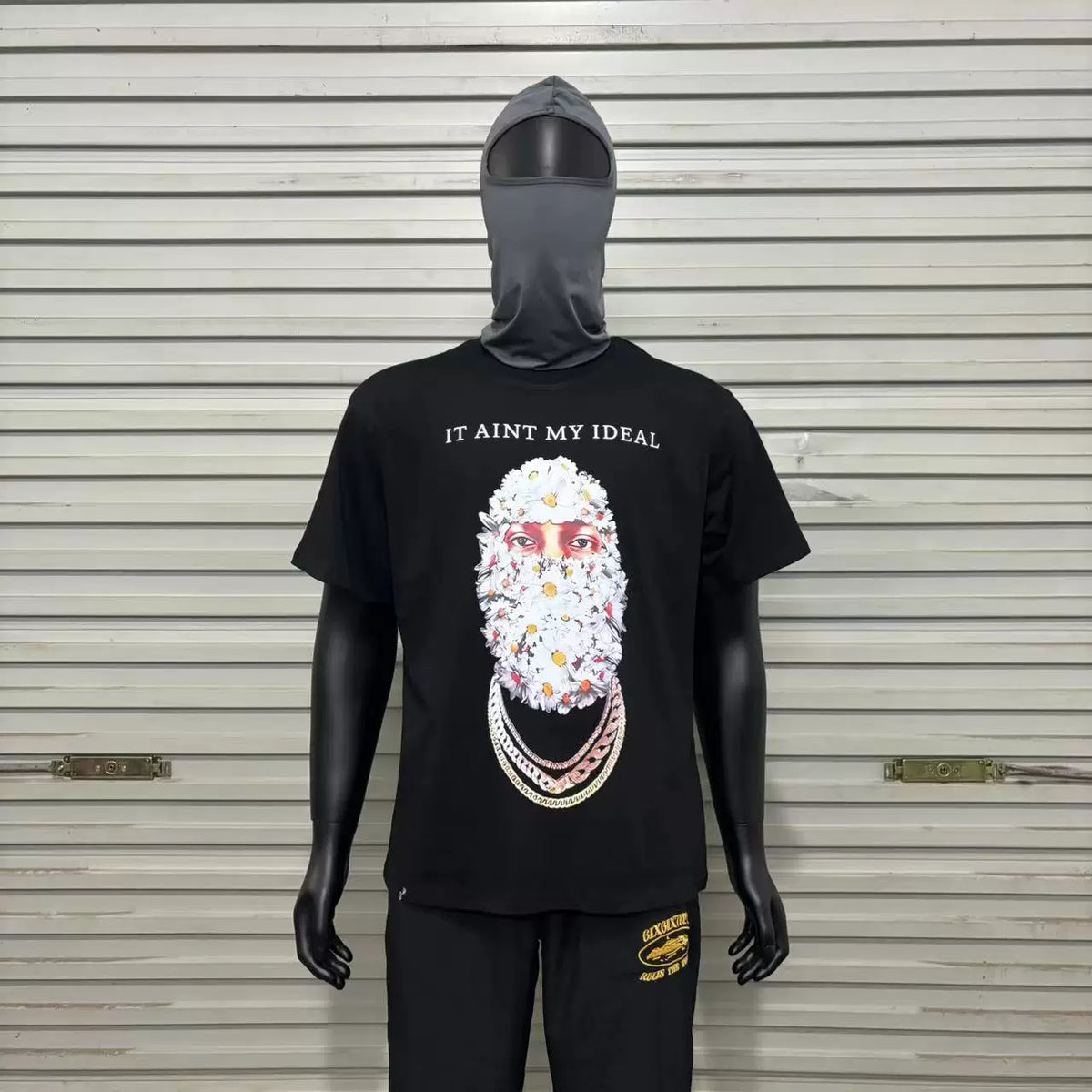 IH NOM UH NIT Floral Mask "It Ain't My Fault" Tee - Black